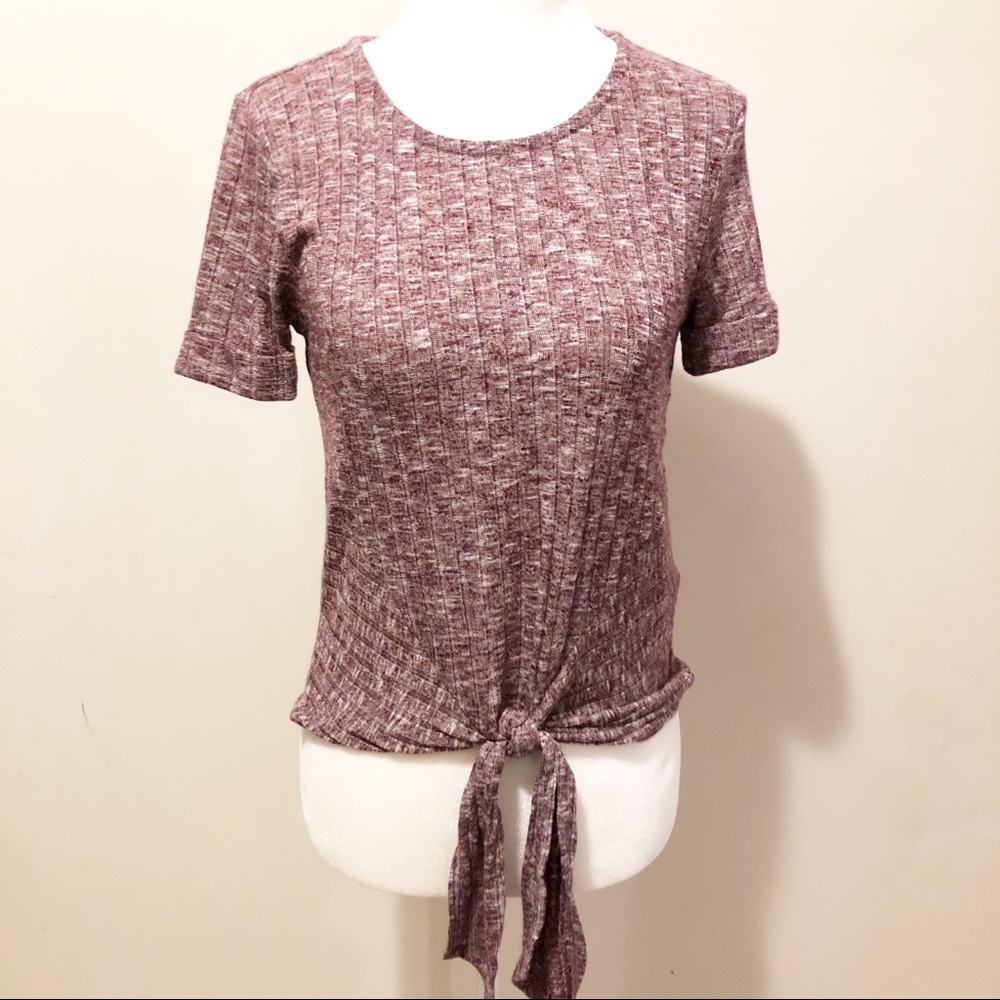 Lucky Brand slightly cropped tie-front Tee